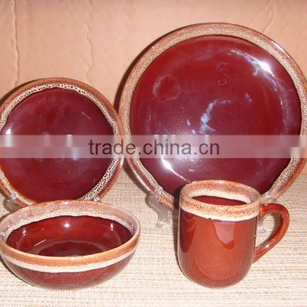 Color Glazed Dinnerware 16PCS