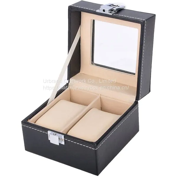 Pu Leather Watch Case With Window-Double Watch Box，wooden Watch Packaging Box，customize Logo Watch Cases photo-3