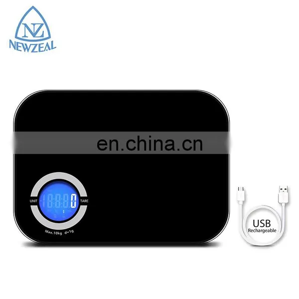 Hot Selling USB Rechargeable Glass Printing Logo Design Digital Household LCD 5kg Kitchen Scale photo-4