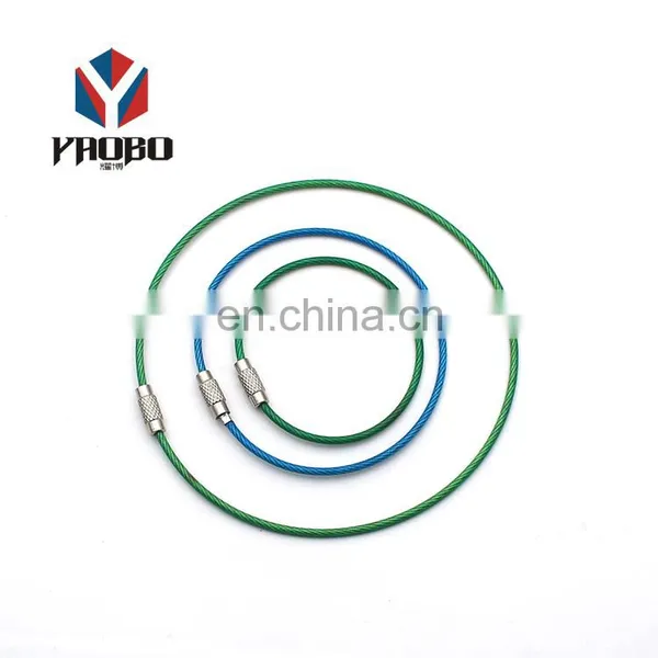 Qualities Product Tag With Screw Stainless Steel Keychain Cable Thin Wire Key Ring photo-5