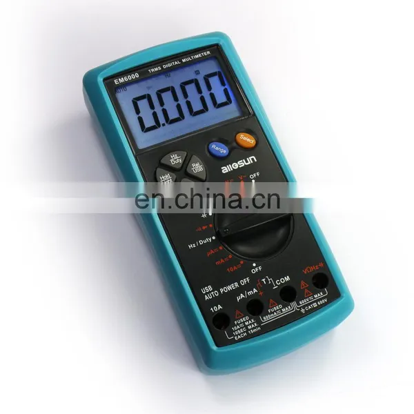 All-sun EM6000 Professional True RMS Digital Multimeter 3 5/6-digit LCD Display Multimeter Max/min Value Recording Tester photo-2