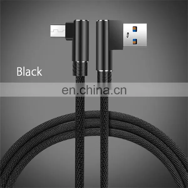 High Quality 90 Degree Quick Charger Usb Cable Fast Charging Type C Data Cables For IPhone/Android photo-2