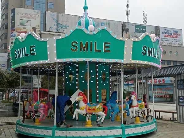 Amusement Rides Mechanical Indoor Chinese Green Carousel Ride For Kids Equipment photo-4