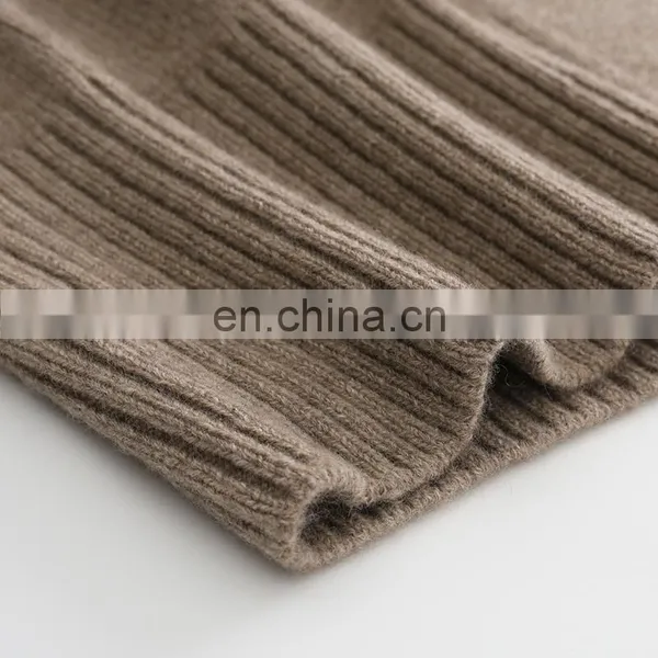 Women's 100% Cashmere Long Casual Knitwear Plus Size Cardigan Fashionable Solid Pattern Winter Sweater With Front Logo photo-5