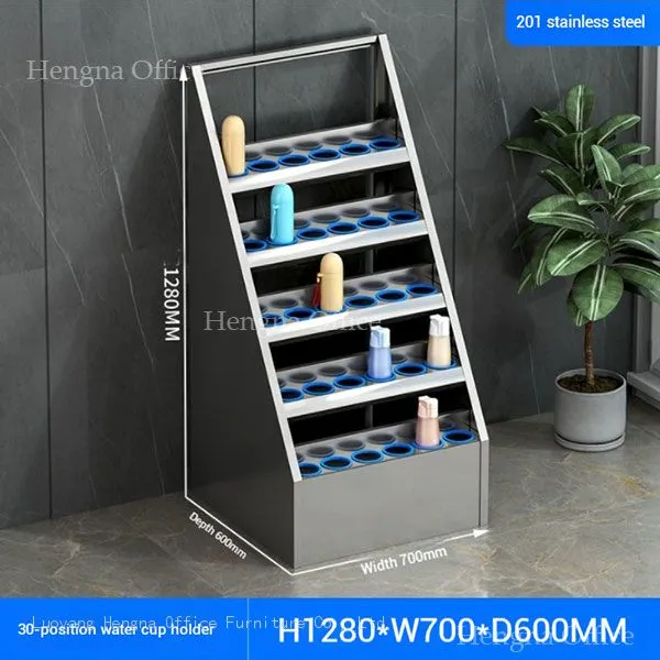 Stainless Steel Water Bottle Rack | 30 Holes Capacity & Rust Proof Material | Gym Office - Factory Direct photo-2