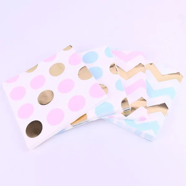 Ningbo PartyKing Disposable Holiday Guest Towels Gold Foil Paper Napkins,Paper Guest Napkins, 16ct photo-2