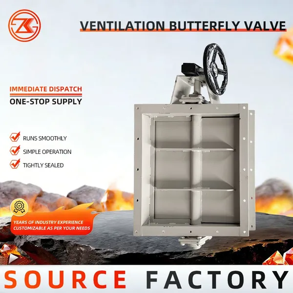 OEM Pneumatic Ventilation Butterfly Valve Carbon Steel For Dust Collector Flue Gas Air Duct Flow Control CE Certified photo-2