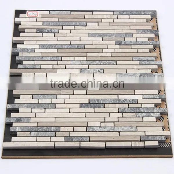 Glass Mix Aluminum Mix Stone Mosaic Tile photo-6