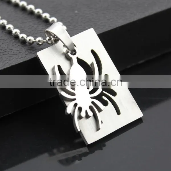 Stainless Steel Combo Spider Pendant Necklace photo-4