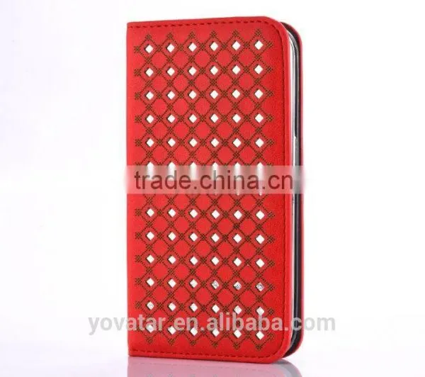 Colorful Laser Carving Case Hollow Out Leather Case for Samsung S7 photo-4