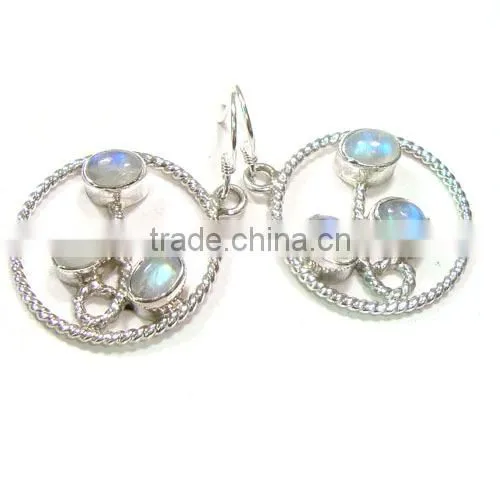Rainbow Moonstone Earrings 925 Sterling Silver Jewellery Wholesale Silver Jewellery