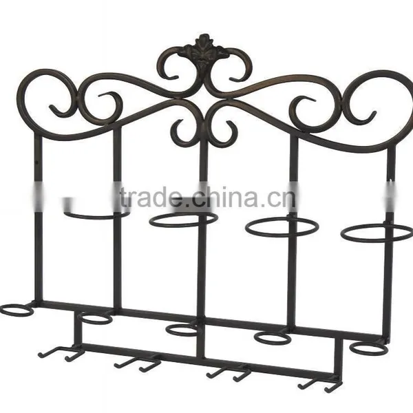 New Arrival 5 Bottle Holder Wall Mounted Wine Metal Display Rack photo-2