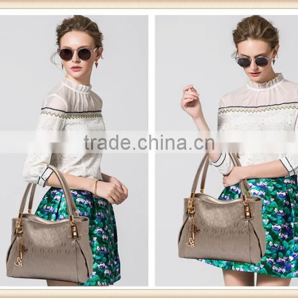 New Stylish Summer Women Bag Set Gold Handbag 3 Pieces Kit Shoulder Messager Pouch photo-6