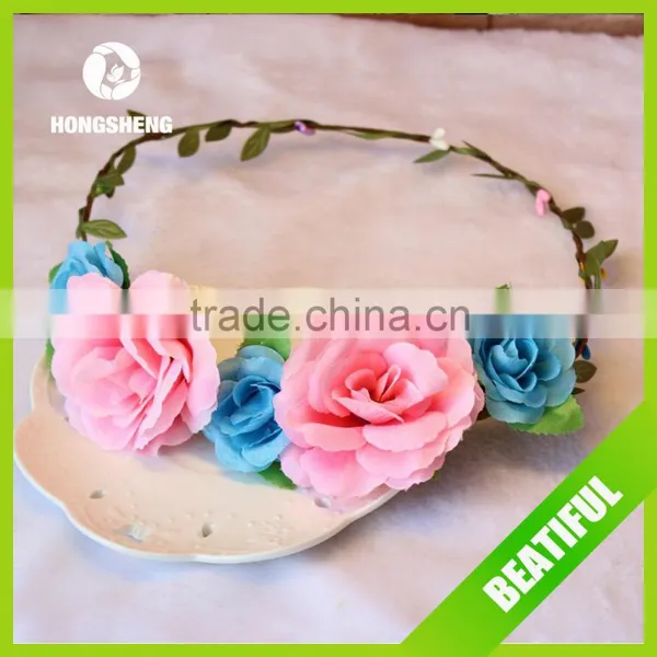 New Natural Touch Artificial Flowers Handmade Foam Head Wreath for Wedding Bridal Headdress and Girls Summer Holiday