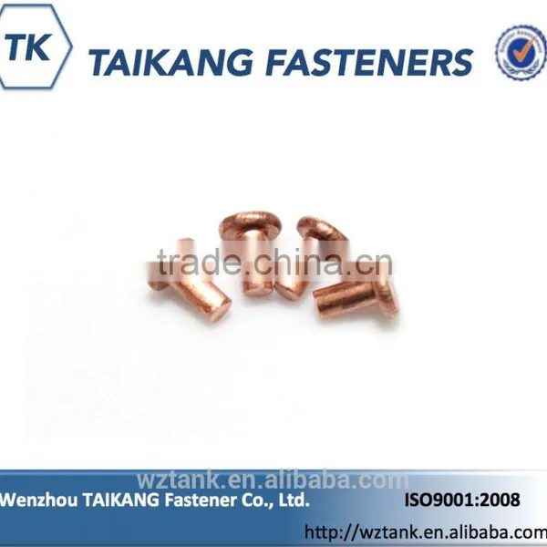 High Quality Made in China Red Copper Flat Head Solid Rivet
