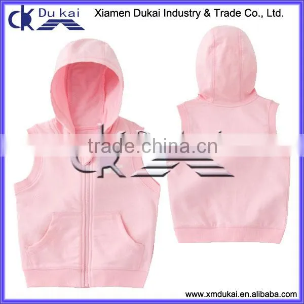 Girl's French Terry Vest With Hood photo-3