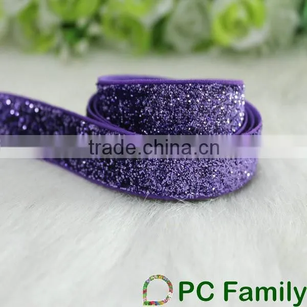 Wholesale Polyester Velvet Glitter Ribbon photo-3