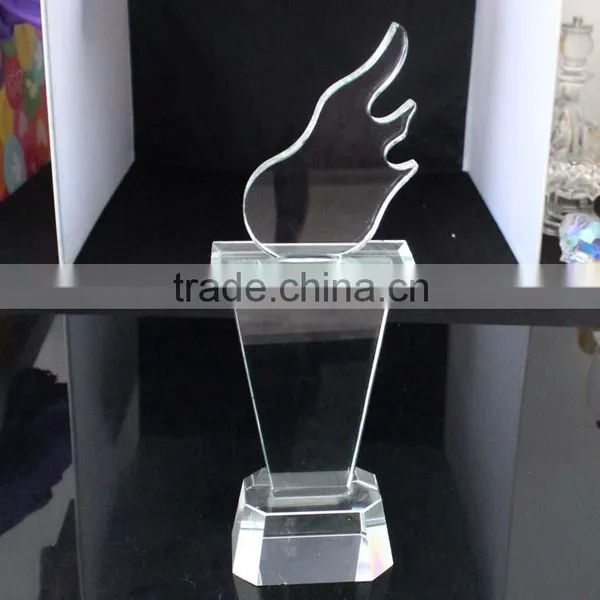 Beautiful Torch Shaped Crystal Blank Trophy for Sport Competition photo-3