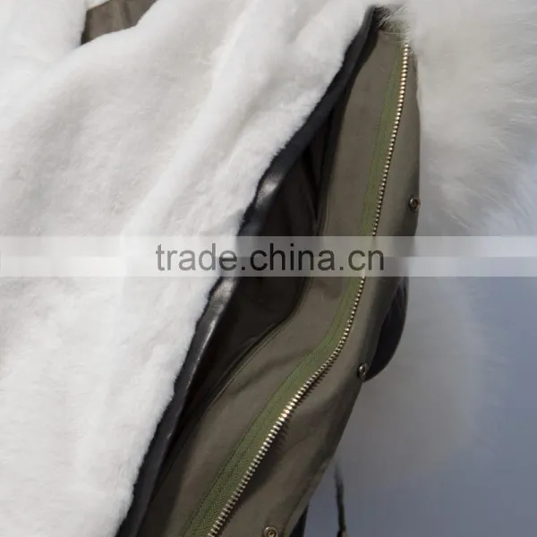 Women Casual Bomber Jacket With Raccoon Fur Hooded Parka for Lady photo-6