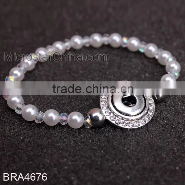 2015 New Product Snap Button Jewelry Glass Bead Bracelet Patterns photo-2