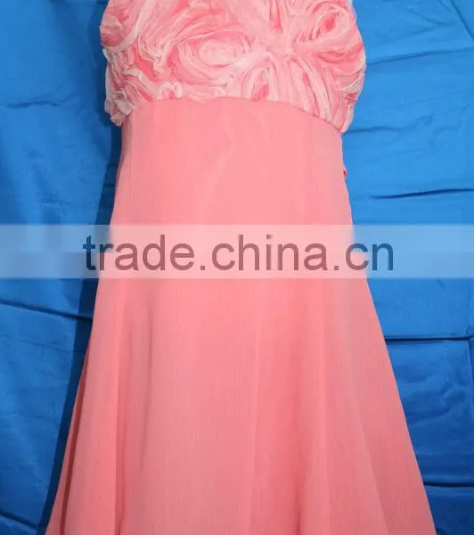 Sleeveless Round Neck Crape Fashion Girl Dress