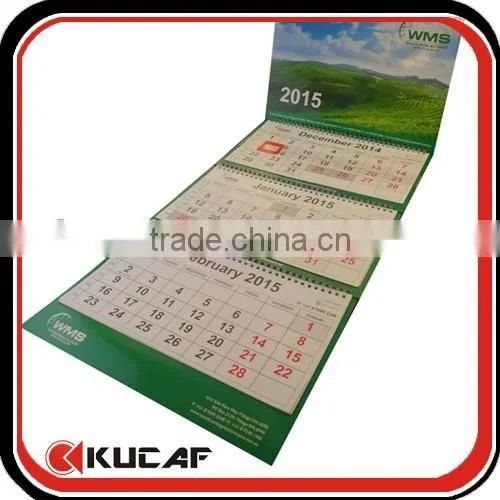 A3 Size Paper 3 Fold Hanging Wall Calendar photo-2
