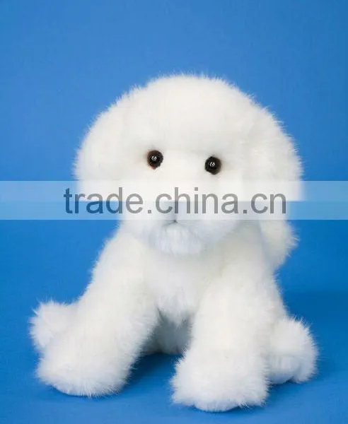 PUFF BALL BICHON PUP White Stuffed Dog