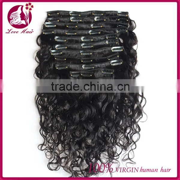 DHL Free Ship Deep Wave Human Hair 100g Clip In Extensions Indian Virgin Human Hair photo-2