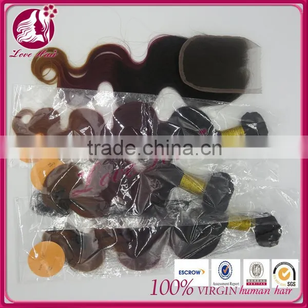 Three Tone Ombre Brazilian Hair Weave Wet and Wavy Raw Human Hair Extensions Body Wave 1b 35 130 photo-5