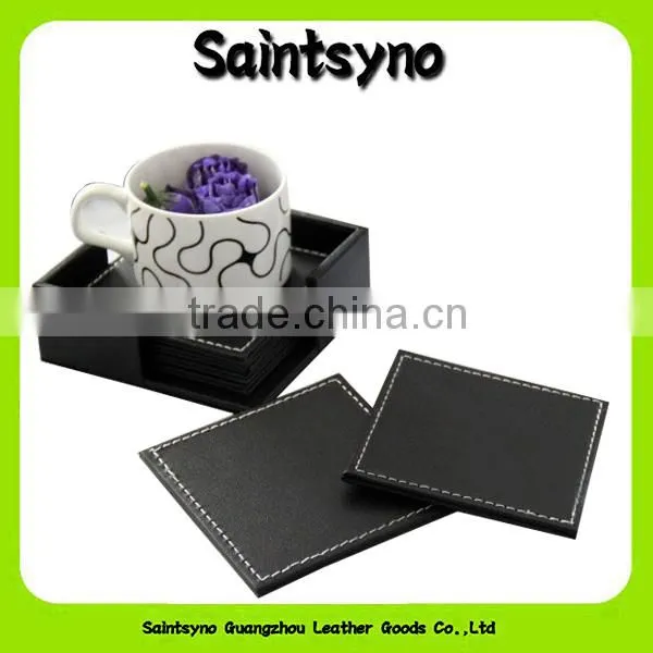 13004 Can be Custom-made Cup Leather Coaster photo-2
