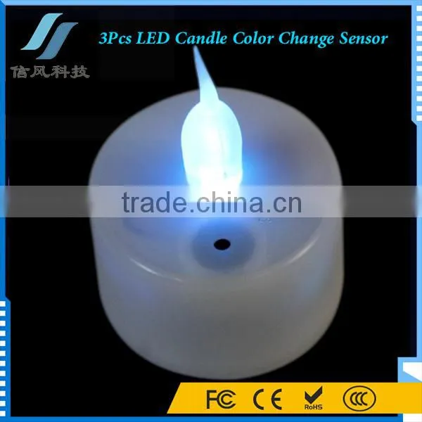3Pcs LED Lectronic Candle Light Changing Color 7 Colors photo-3