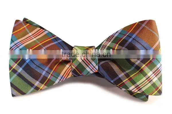 2016 Latest Fashion Custom Made Plaid Self-tie Woven Silk Mens Bow Tie photo-4