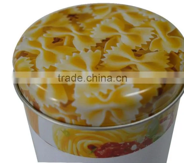 Round Shape Tin Box for Food Packing Noodle Tin Box/big Oval Noodle Pasta Tin Box/Metal Noodle Packaging Tin Box photo-2