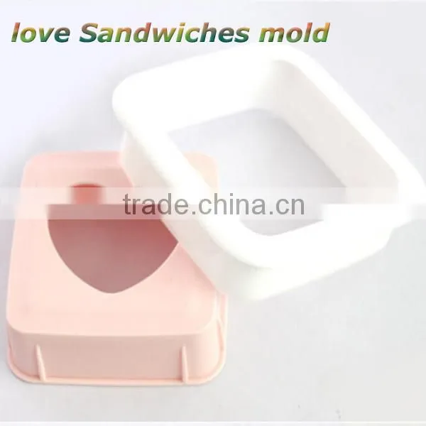 Plastic Square Heart Sandwich Crust Cutter DIY Bread Mold photo-3