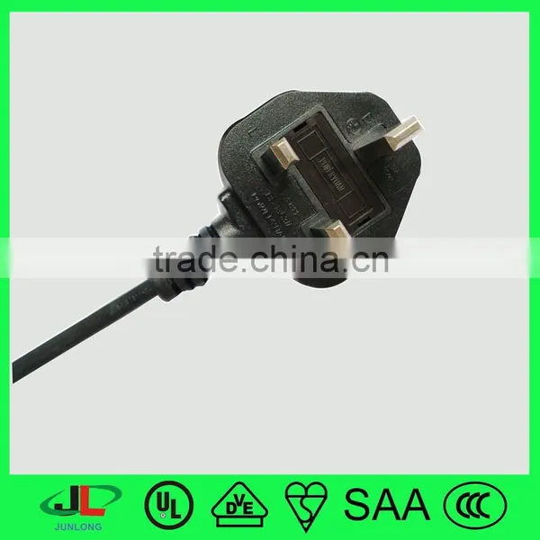 UK Cerfified Flexible Wire Cable With British Moulded Plug With Fuse, 3 Pin Plug and Electric Switch photo-2