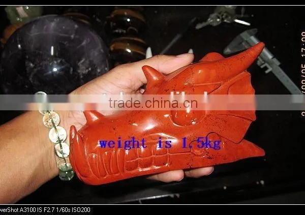 Wholesale Beautiful Red Jade Crystal Dragon Skull Head photo-2