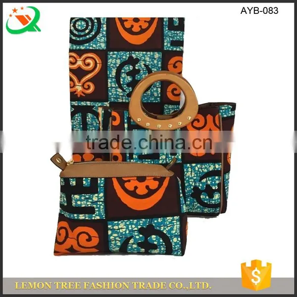 African Wax Prints Fabric Matching Wax Bag for Women