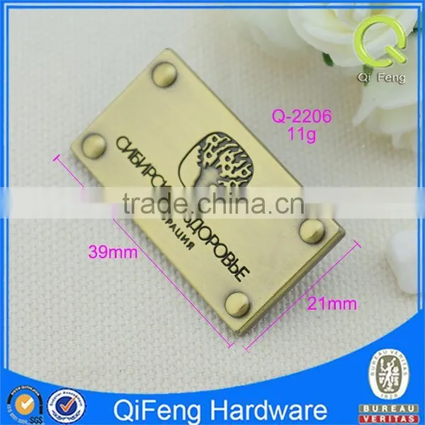 Fashion Embossing Rectangle Metal Name Plate With Black Q-2206 photo-5