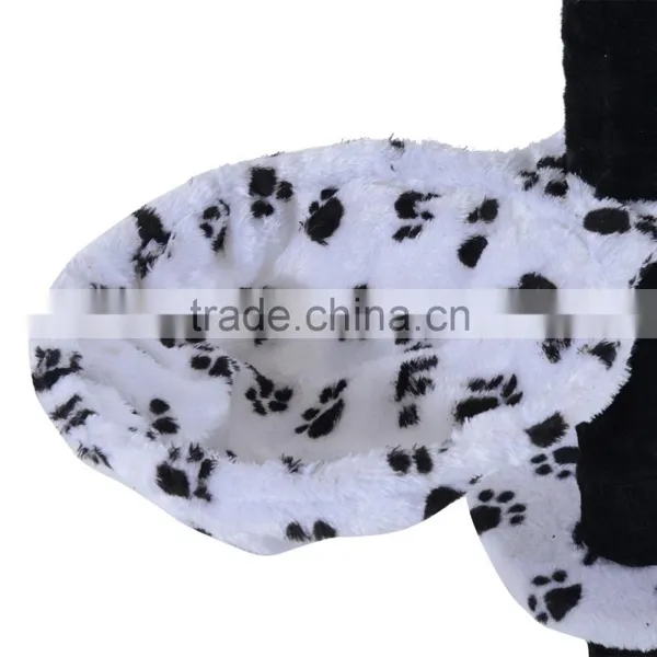 PawHut 60" Multilevel Cat Tree Condo - Beige/Brown Dots photo-4