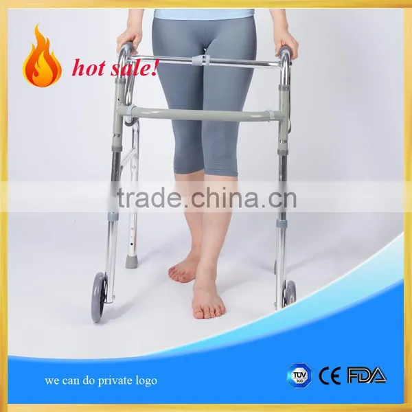 Medical Health Care Rollator With Wheels Walking Assist Device Folding Walker