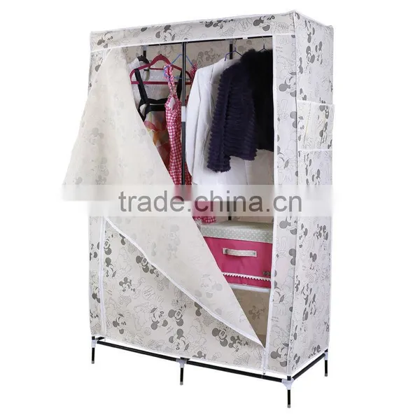 Modern Foldable Clothes Cabinets, Middle Size Two Doors Cloth Wardrobe photo-2