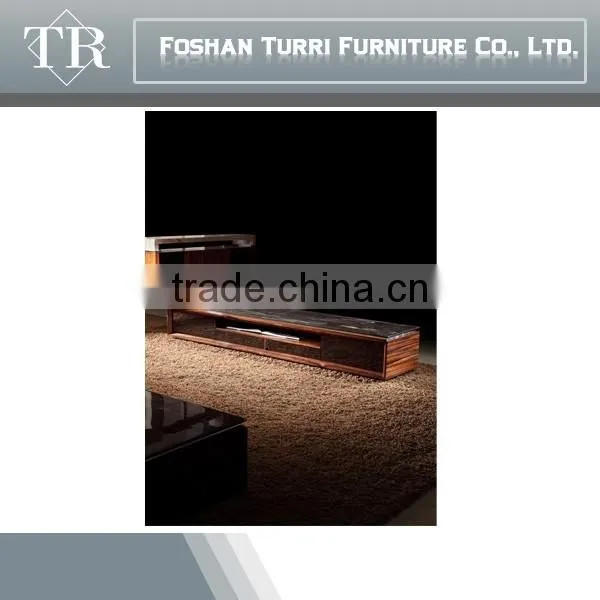 2015 Modern Latest Italy Ebony Veneer TV Stand With Marble Top photo-3