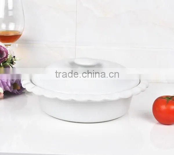 10" Round Porcelain Baking Tray With Lid photo-2
