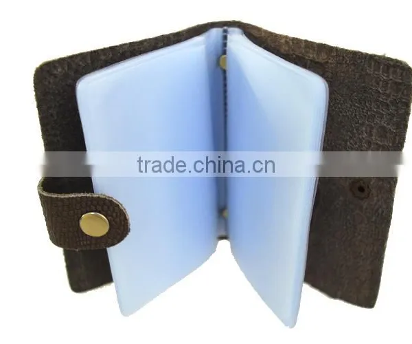 Leather Cover Bulk Plastic Bussiness Card Holder With Leather Embossed photo-2