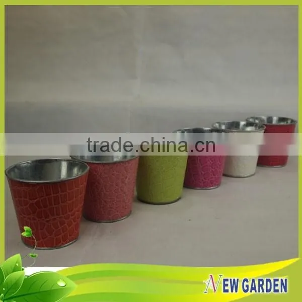 Beatiful Leather and Metal Material Cheap Plant Pots for Garden photo-2