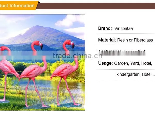 Large Resin Garden Statues Life Size Fiberglass Flamingo Statue photo-2