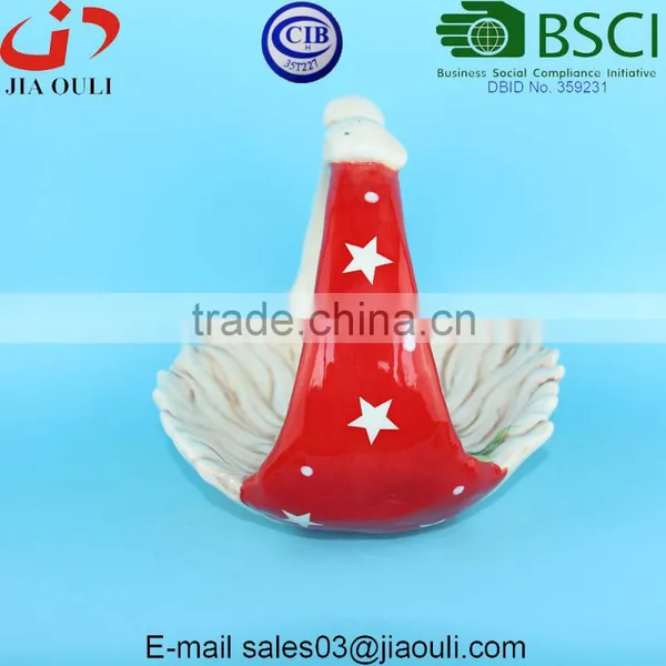Christmas Decorations Ceramic Santa Claus Basketfor Candy photo-5