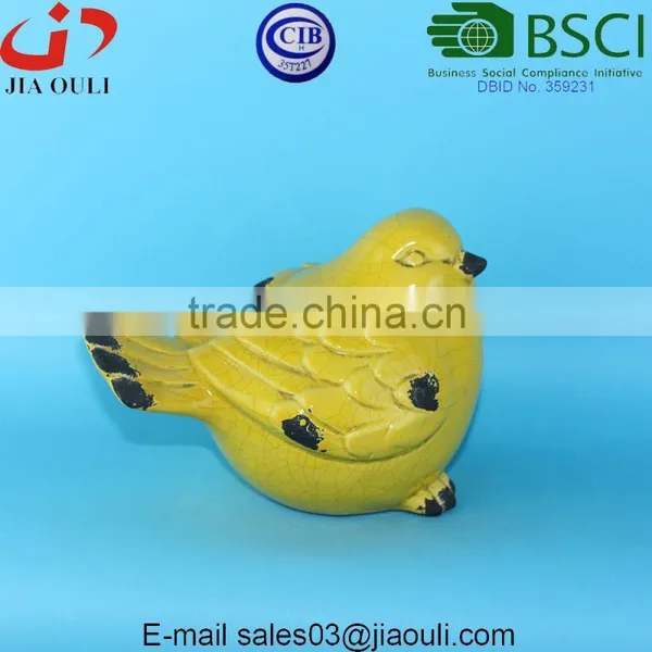 BSCI Audit DEHUA Factory Home and Garden Decorations Crakle Glazed Ceramic Bird, Ceramic Animal Figurines photo-5
