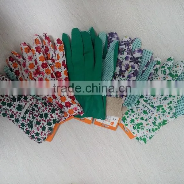 DDSAFETY 2017 Green Cotton Dotted Garden Glove photo-5