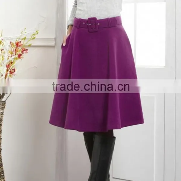 New Arrival Autumn Winter Wool Skirt for Women Long Skirt High Waist Pleated Skirts Women photo-5